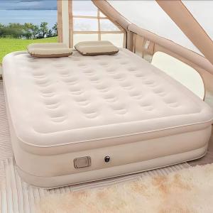 2-Person Luxury PVC Inflatable Sleeping Mattress Modern Foldable Interior Air Glamping Mats Built-in Pump Thicken Bed Mat for