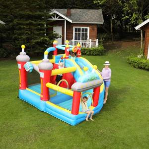 Children's Inflatable Trampoline Bounce Trampoline Area with Slide Combination Home Inflatable Castle